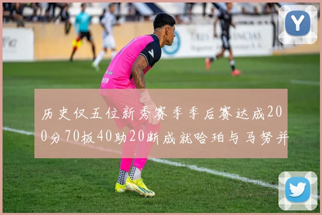 历史仅五位新秀赛季季后赛达成200分70板40助20断成就哈珀与马努并肩而立